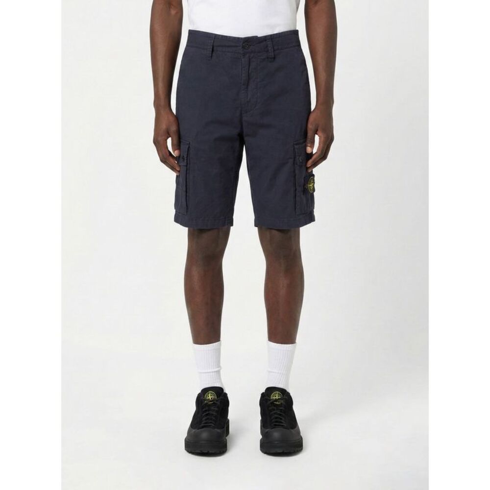 Stone Island Men Stretch Cotton Cargo Shorts Stone Island